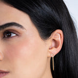 Coração Chain Diamond Studs