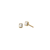 Emerald Bezel Earrings