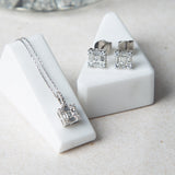 Baguette Illusion Diamond Earrings