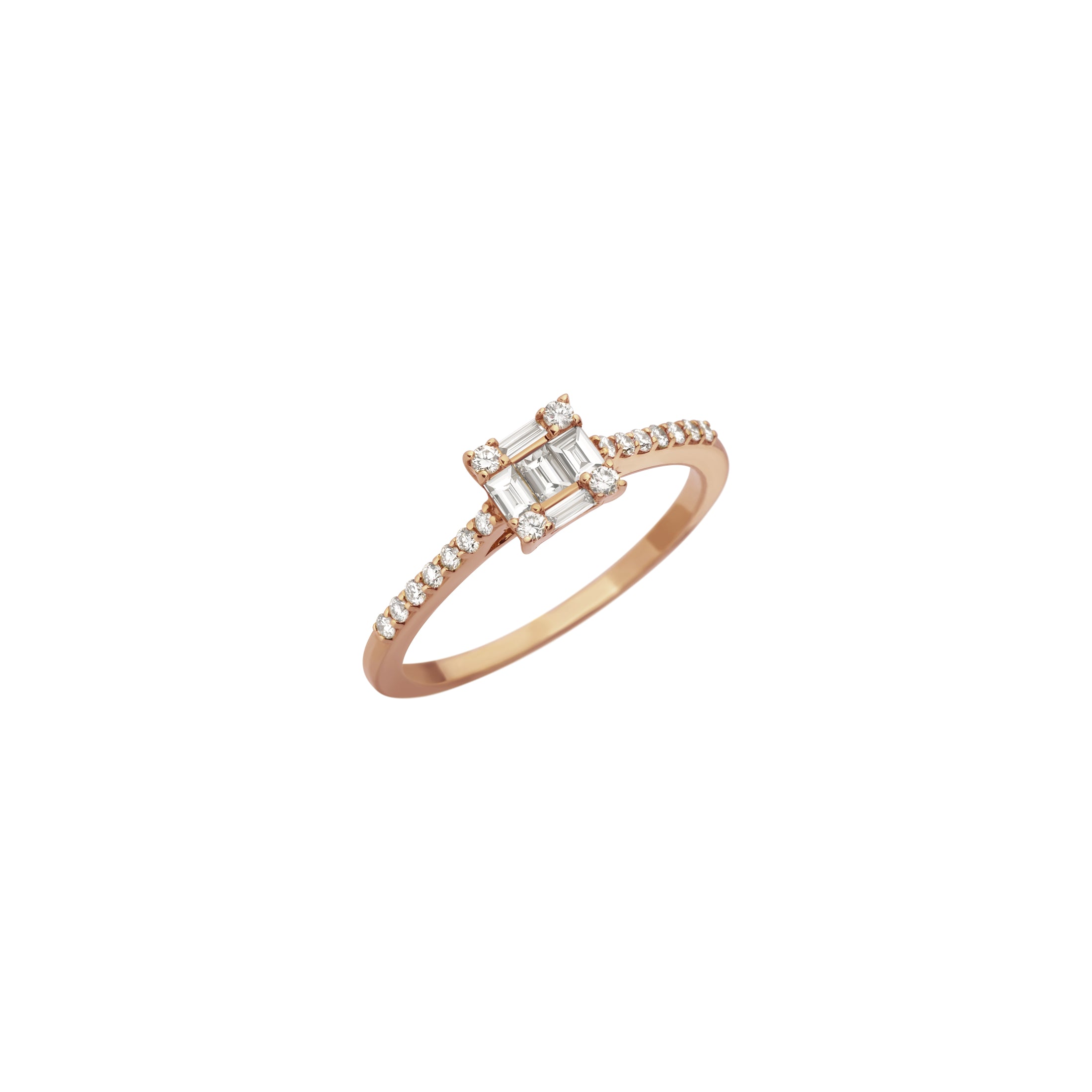 Baguette Illusion Diamond Ring