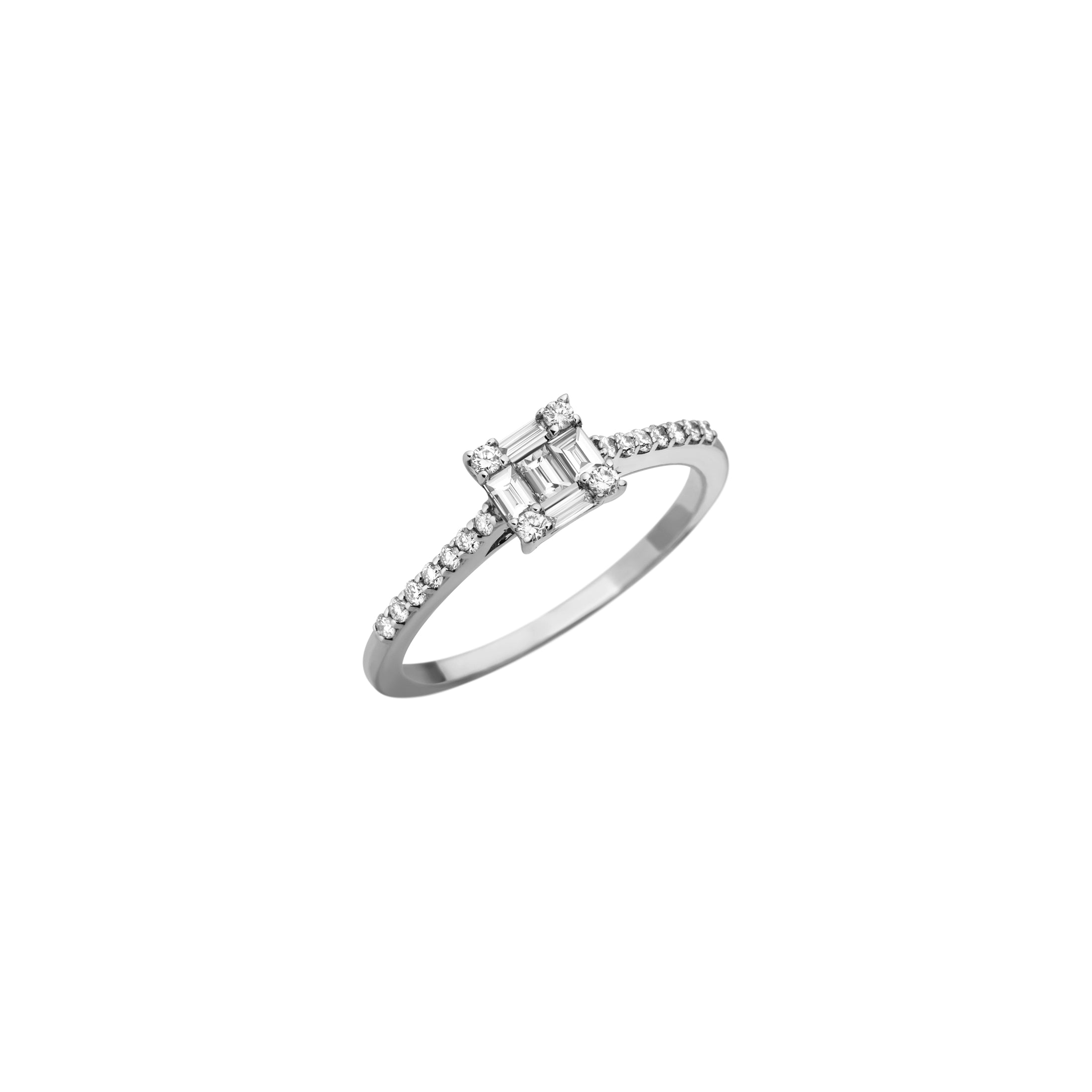 Baguette Illusion Diamond Ring