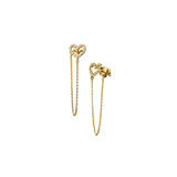 Coração Chain Diamond Studs