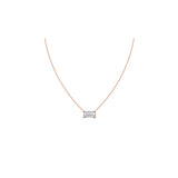 Solitaire Baguette Diamond Necklace