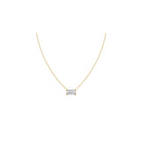 Solitaire Baguette Diamond Necklace