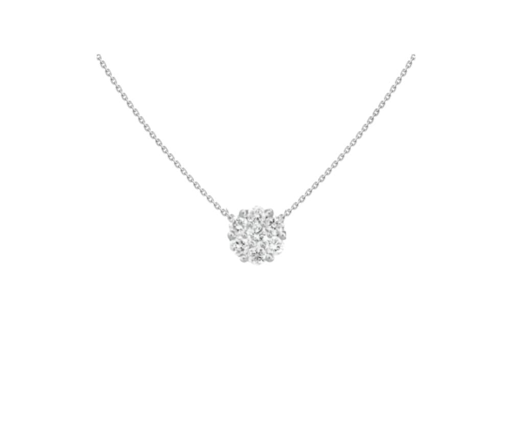 Aurora Diamond Necklace (White Gold) - Medium